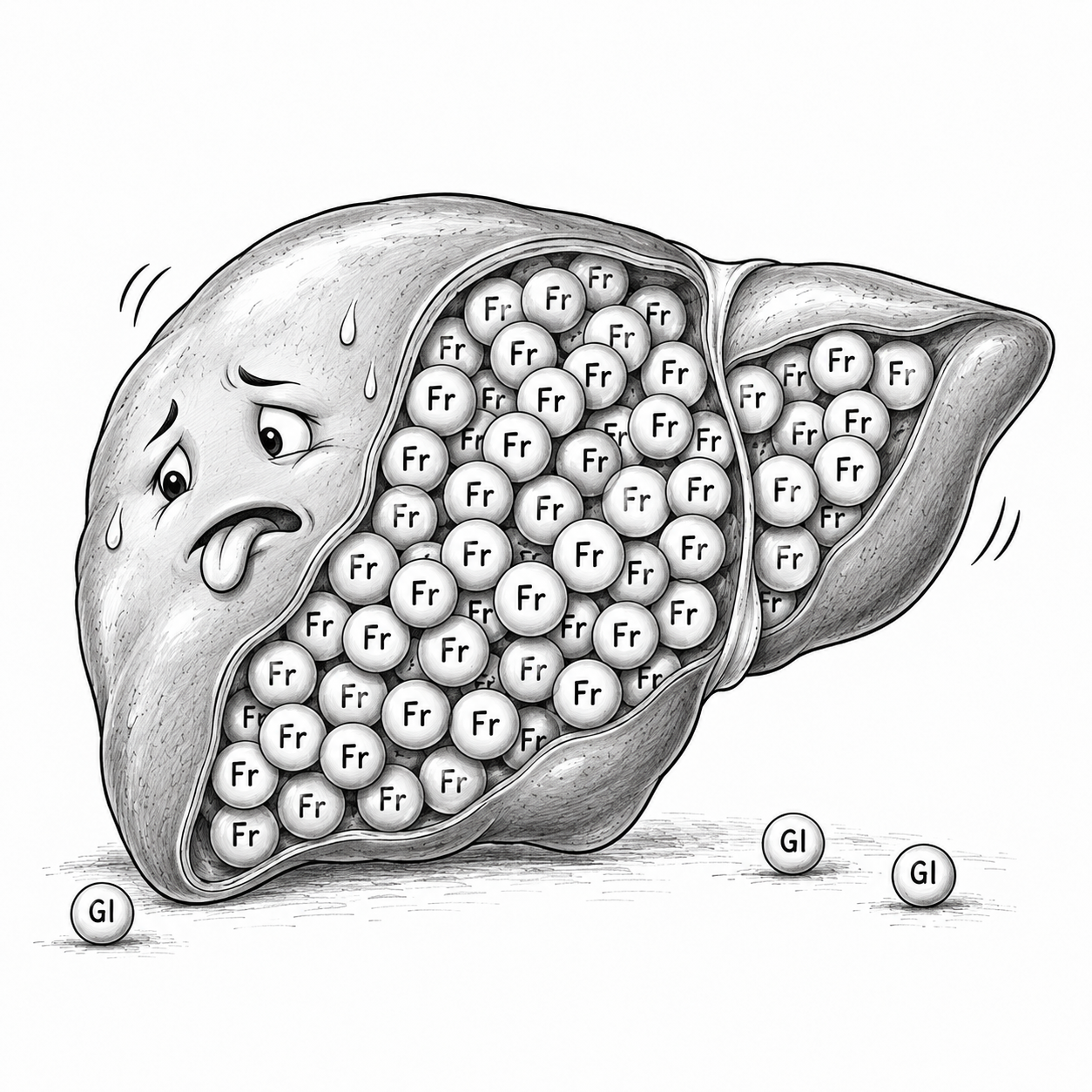 Illustration du foie, étape 4