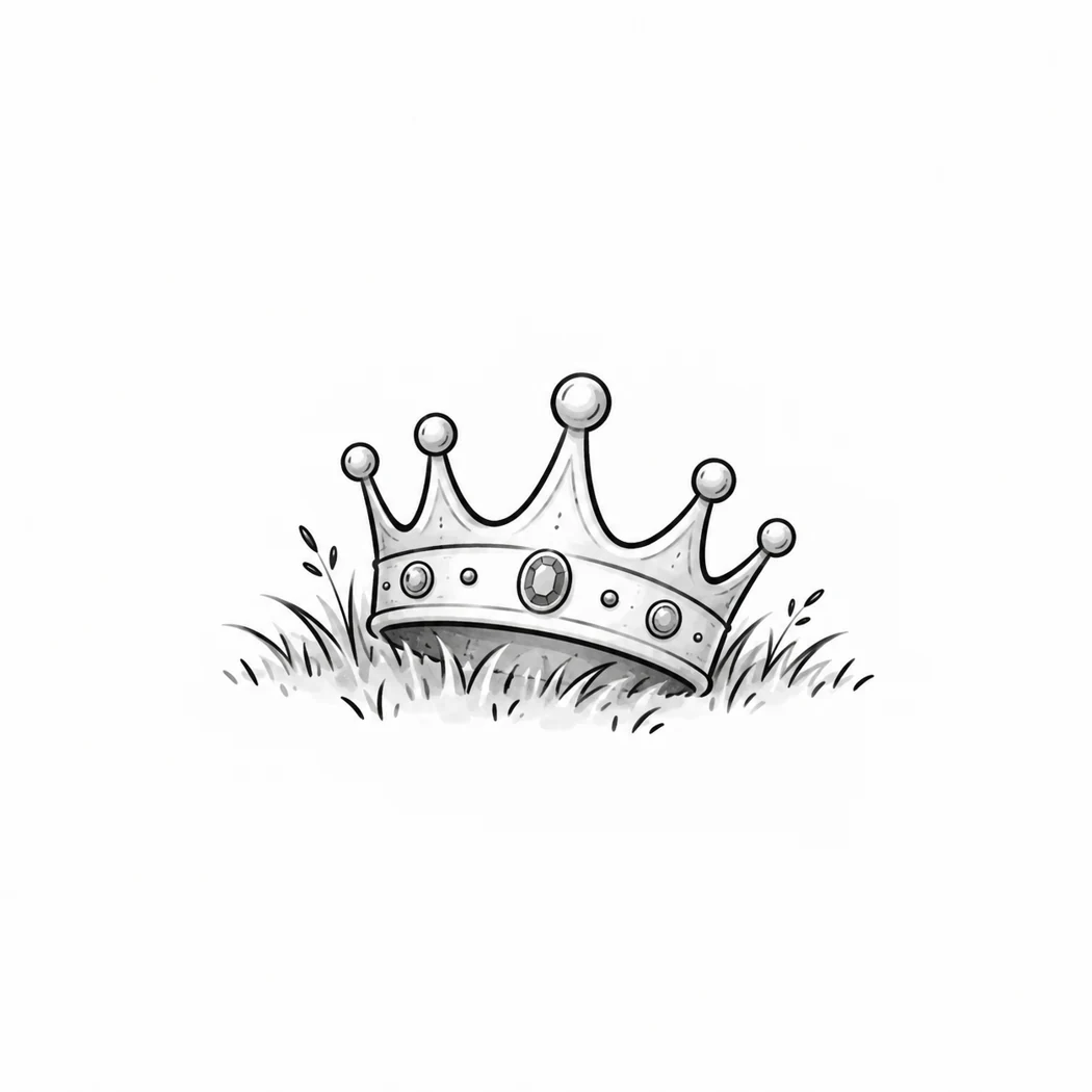 Couronne sur une touffe d’herbe