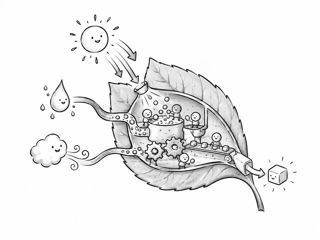 La feuille fabrique des sucres