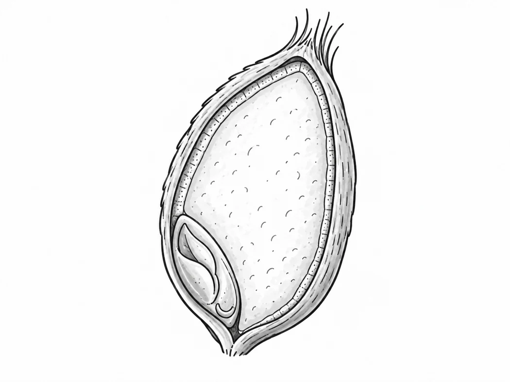 Coupe agrandie d’un grain de blé