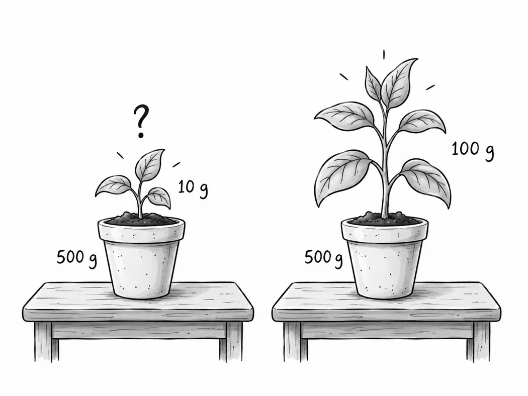 Expérience de croissance de la plante