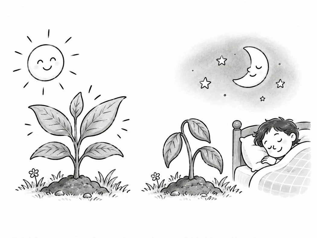 Une plante le jour et la nuit