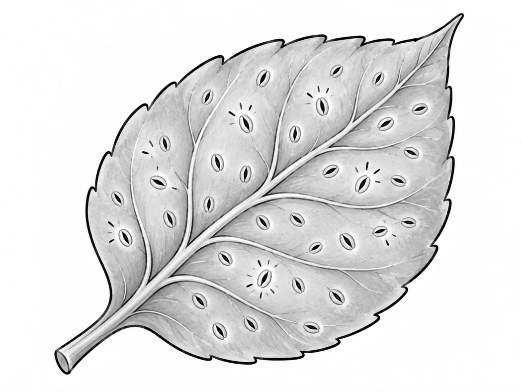 Les petits pores de la feuille