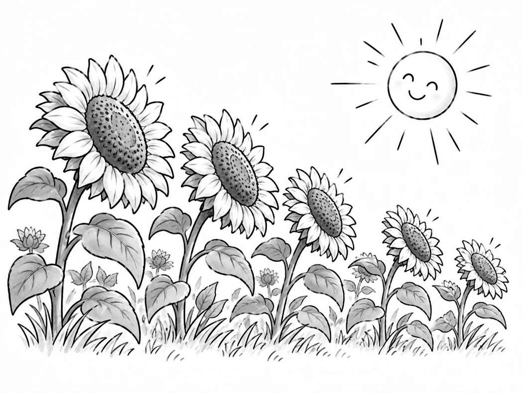 Tournesols tournés vers le soleil